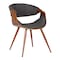 Armen Living Butterfly Mid-Century Dining Chair in Walnut Finish and Charcoal Fabric LCBUCHWACH - alternate 1